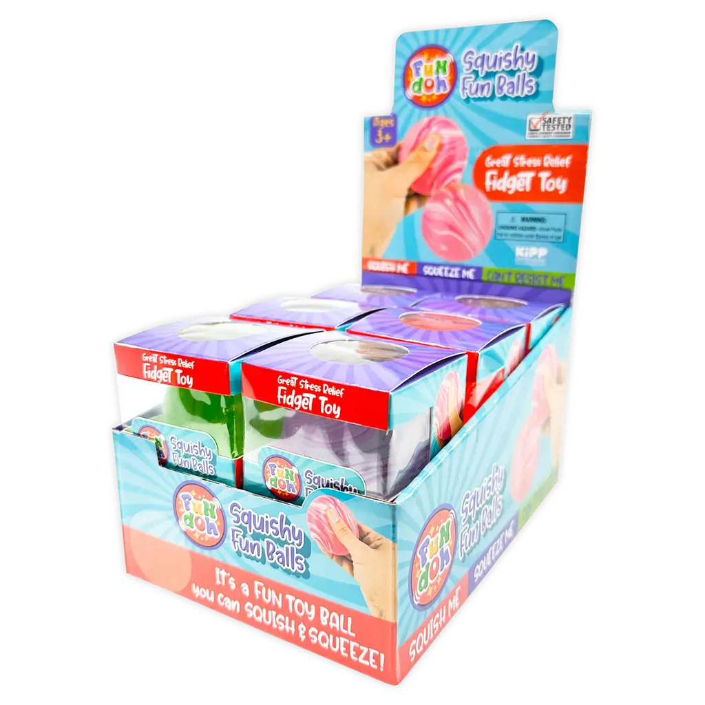 Fun Doh Squishy Fun Fidget Ball Boxed Assortment- 12/Display: Wholesale Price