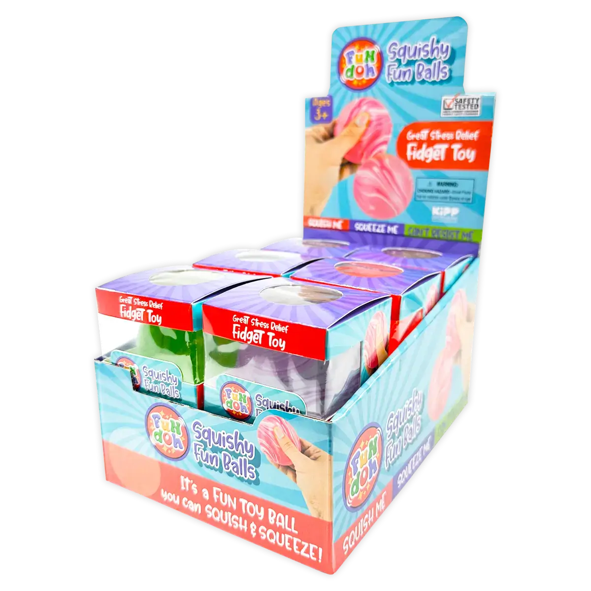 Fun Doh Squishy Fun Fidget Ball Boxed Assortment- 12/Display: Wholesale Price