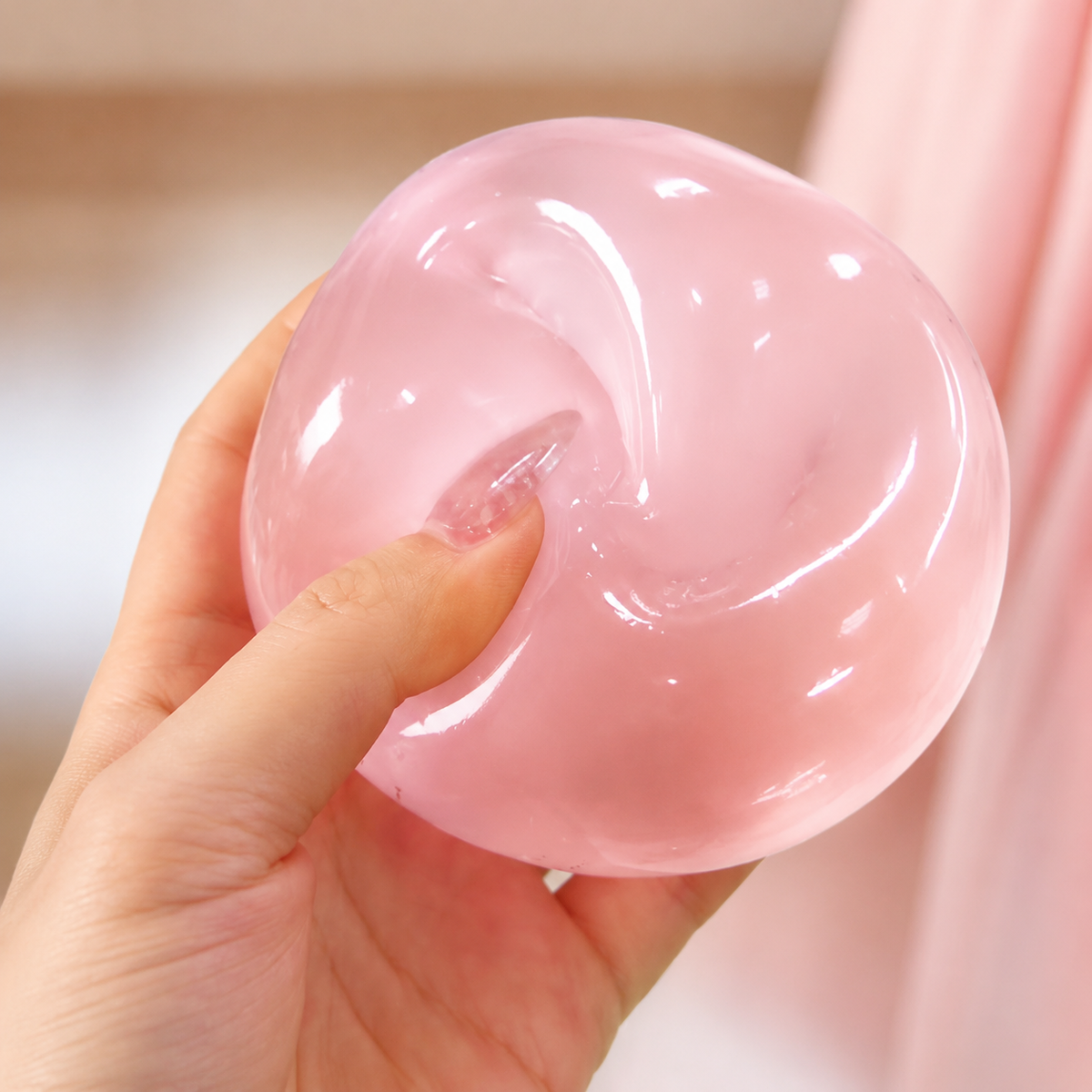 Coconut-shaped squishy stress relief toy with a soft gel fil: Pink / OS