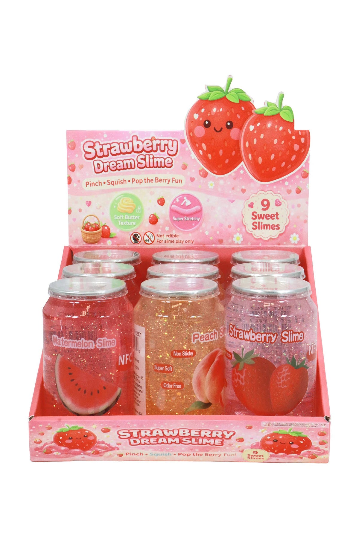 Sparkling Pink Fruit Variety Soda Can Glitter Slime: ASSORTED / ONE SIZE