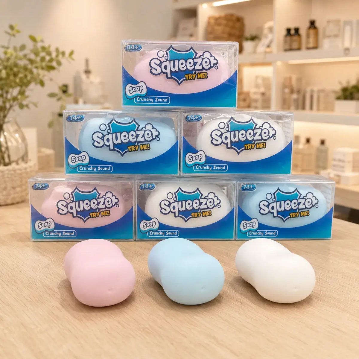 Crunchy Block Soap Squishy Stress Toy: Blue