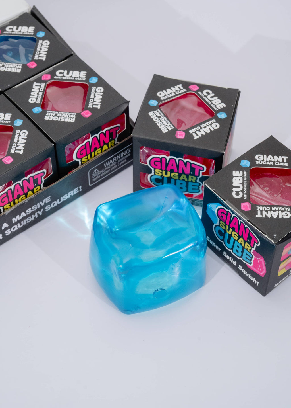 Giant Sugar Cube Squishy Sensory Toy Display – 6 Count