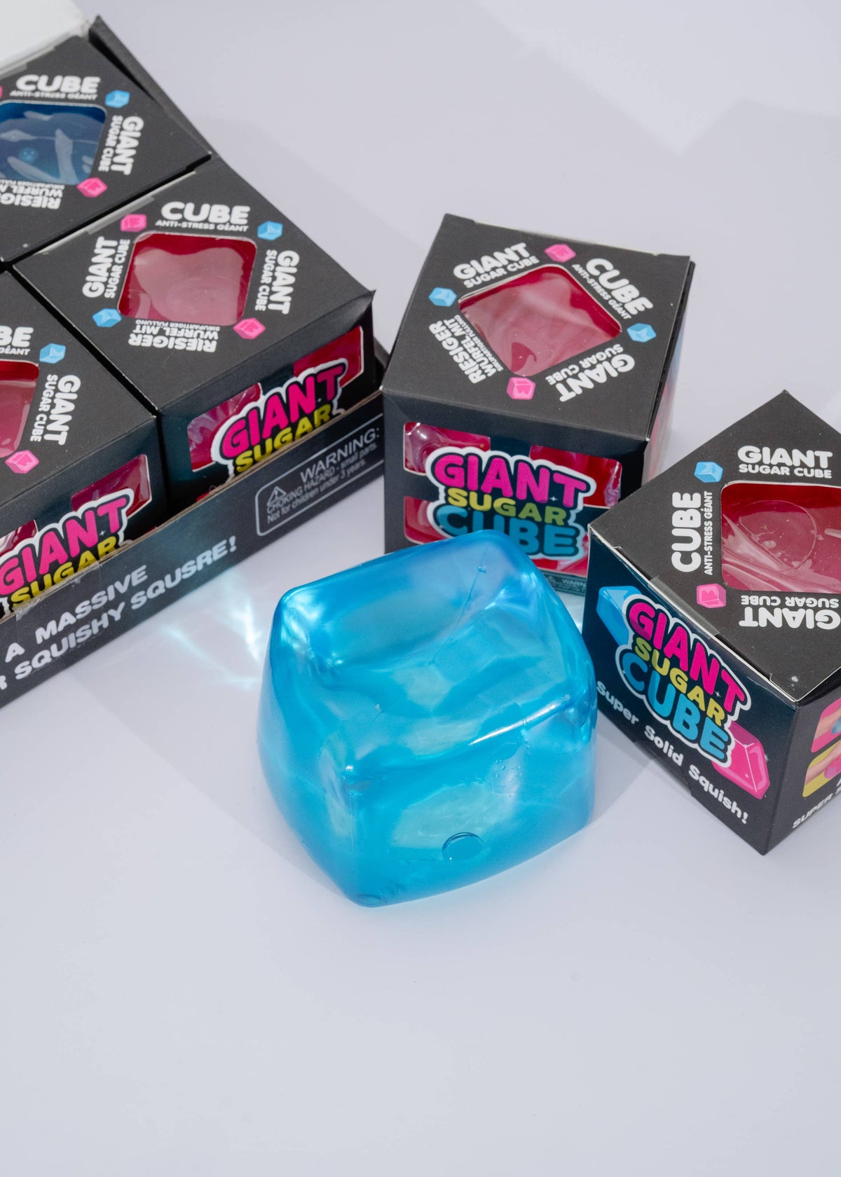 Giant Sugar Cube Squishy Sensory Toy Display – 6 Count