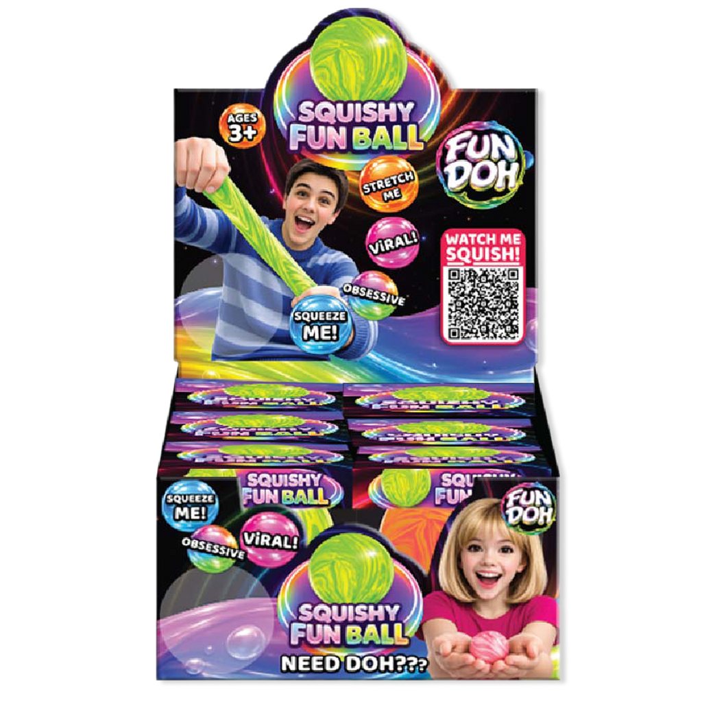 Fun Doh Squishy Fun Fidget Ball Boxed Assortment- 12/Display: Wholesale Price