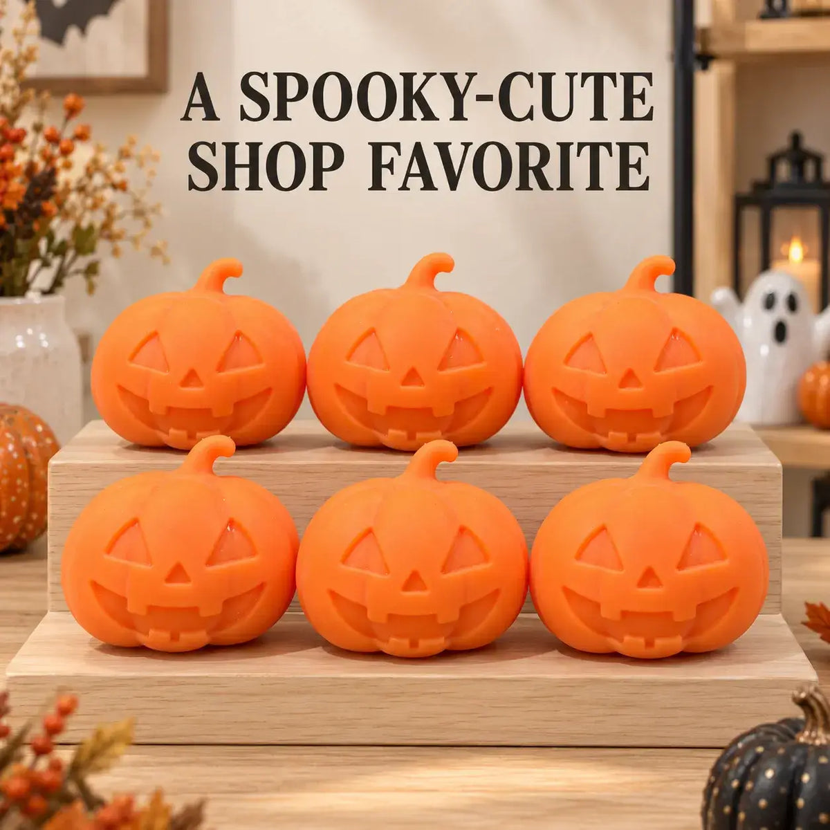 Halloween Crunchy Pumpkin Block Squishy Toy: Pumpkin