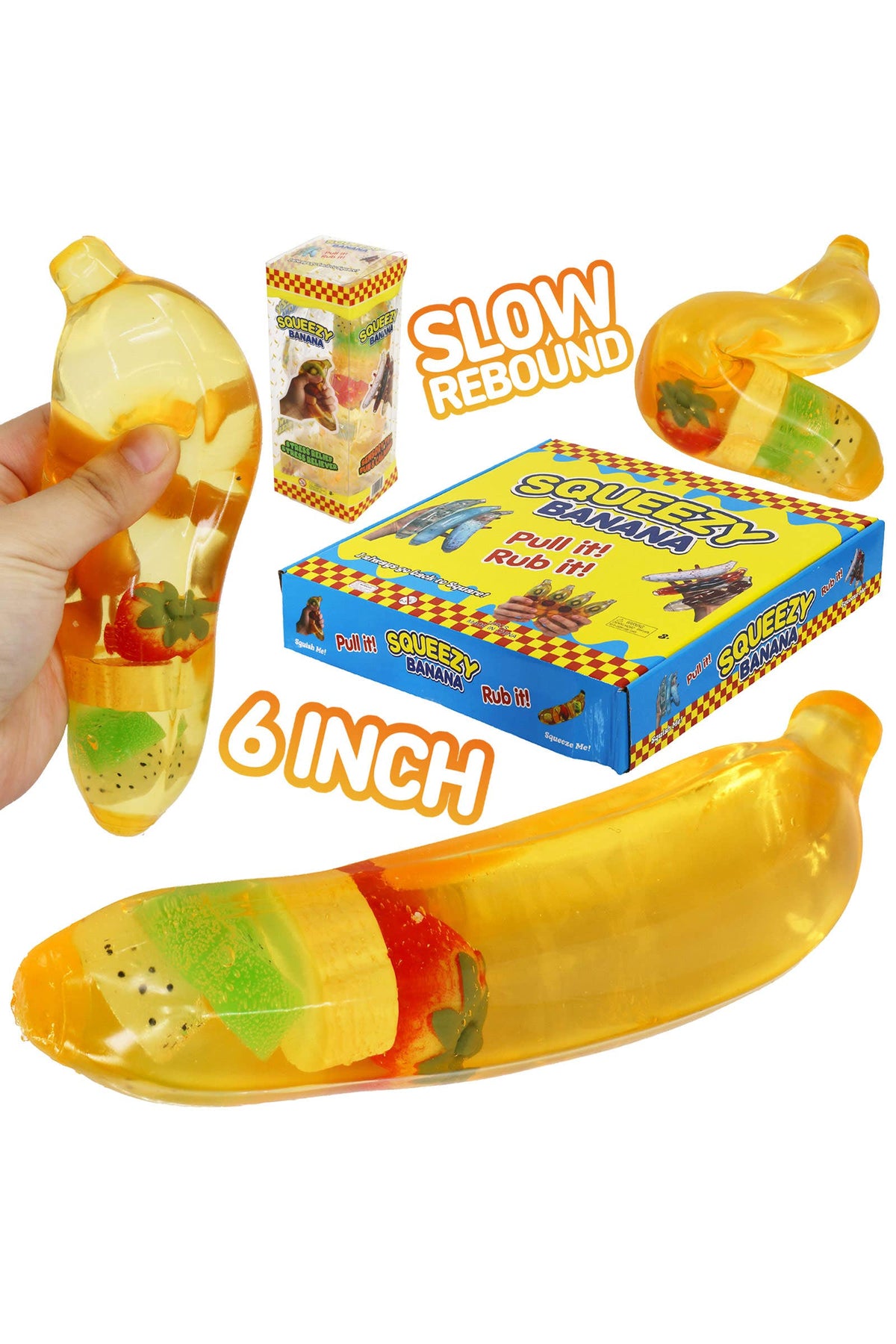 6 Inch Clear Thick Maltose Banana Fruit Slow Rebound Squishy: BANANA / ONE SIZE