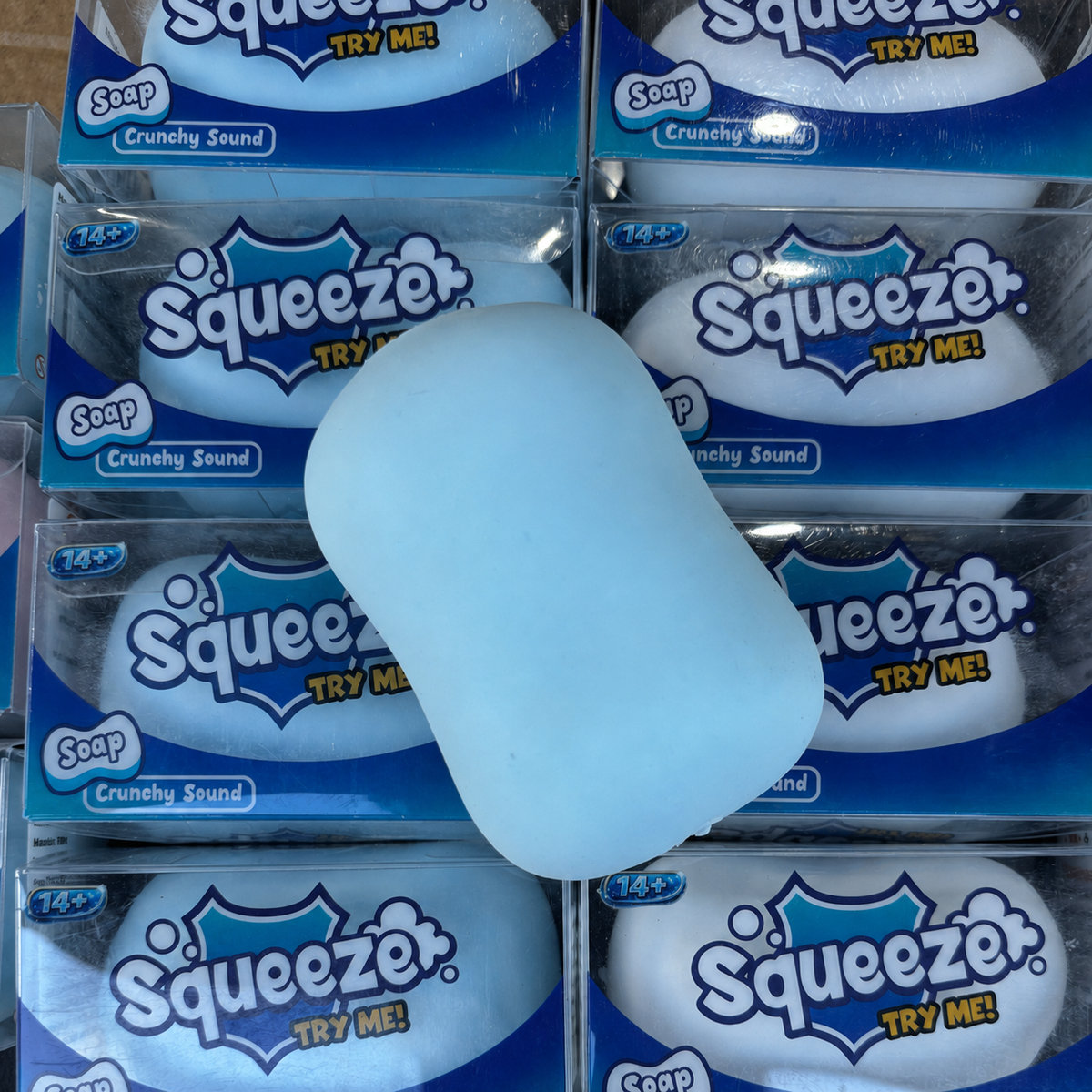 Crunchy Block Soap Squishy Stress Toy: Blue