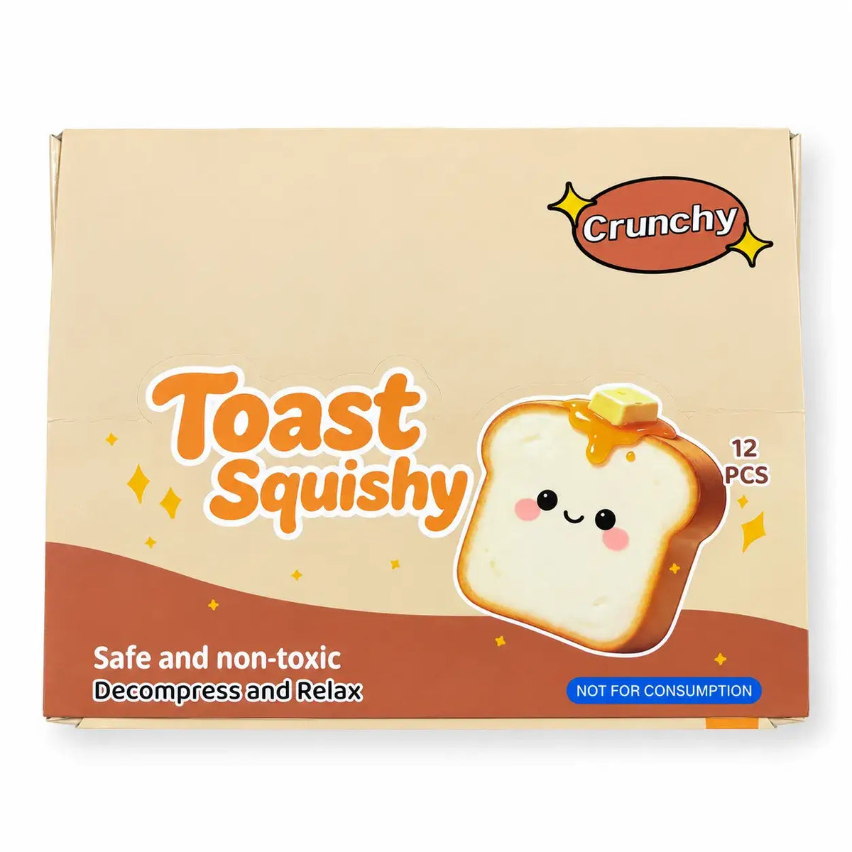 Crunchy Toast Block Squishy Stress Relief Toy: Toast
