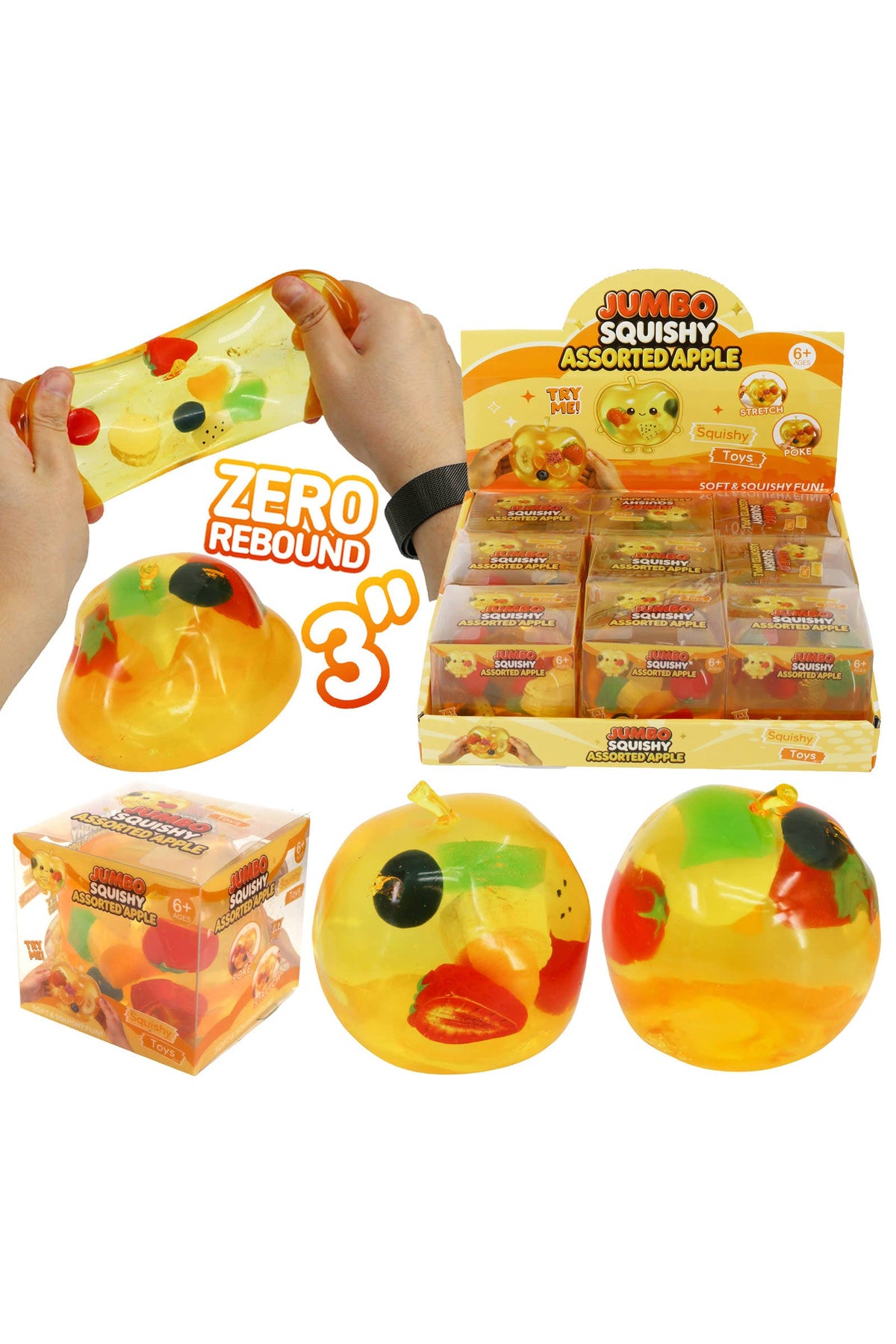 3 Inch Coconut Oil Jelly Apple Fruit Zero Rebound Squishy: APPLE / ONE SIZE