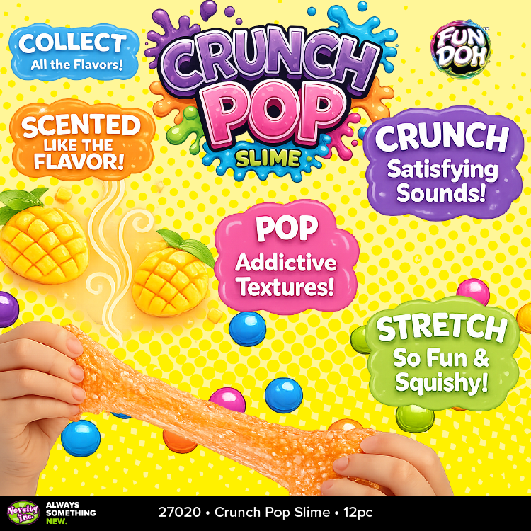 Fun Doh Crunch Pop Color Sensory Squishy Slime - 12/Display: Wholesale Price