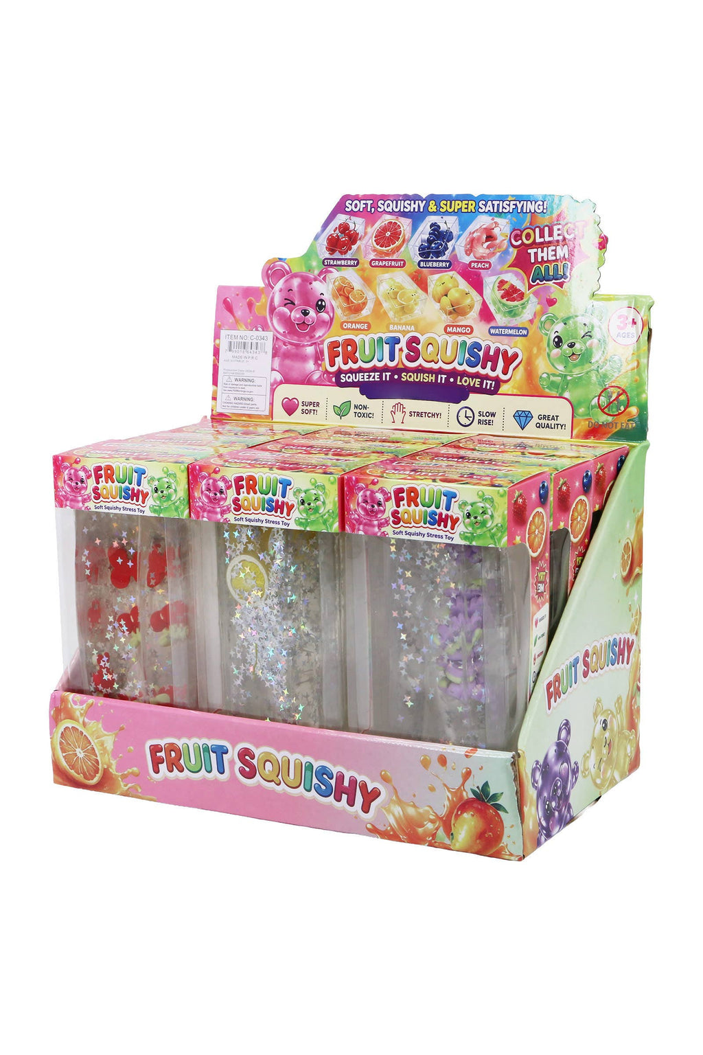 Glittery Fruit Butter Coconut Oil Jelly Zero Rebound Squishy: ASSORTED / ONE SIZE