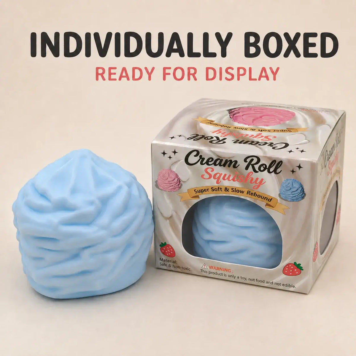 Pastel Cream Swirl Squishy Toy: Random