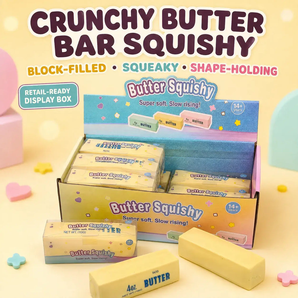 Crunchy Butter Bar Block Squishy Toy: Butter Stick