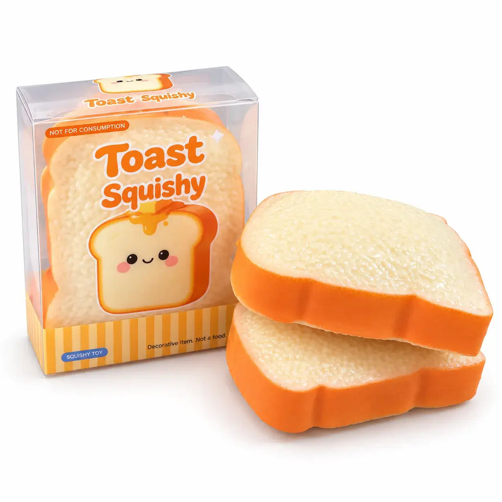 Crunchy Toast Block Squishy Stress Relief Toy: Toast