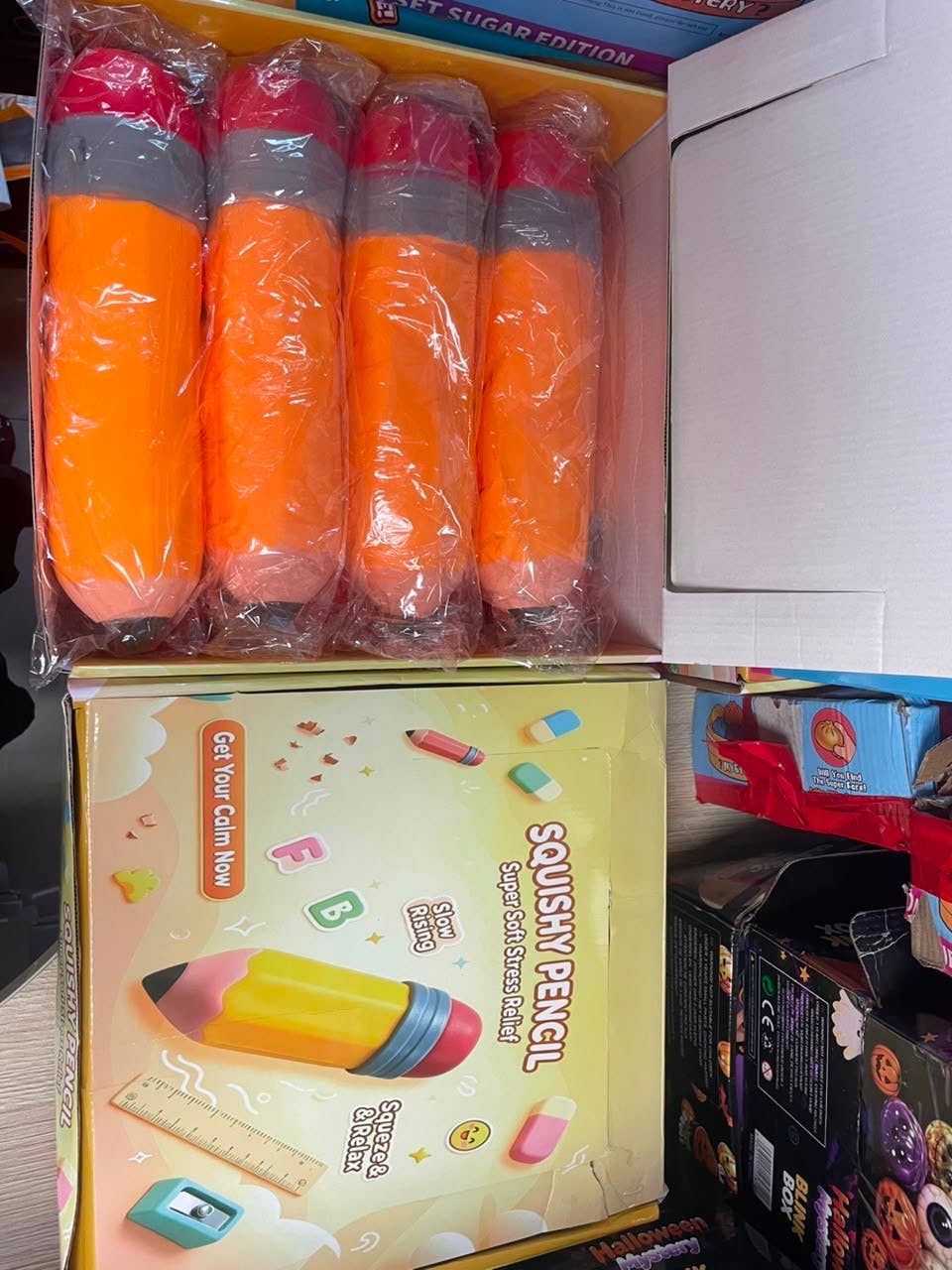 Back-to-School Yellow Jumbo Pencil Squishy- Retail Box