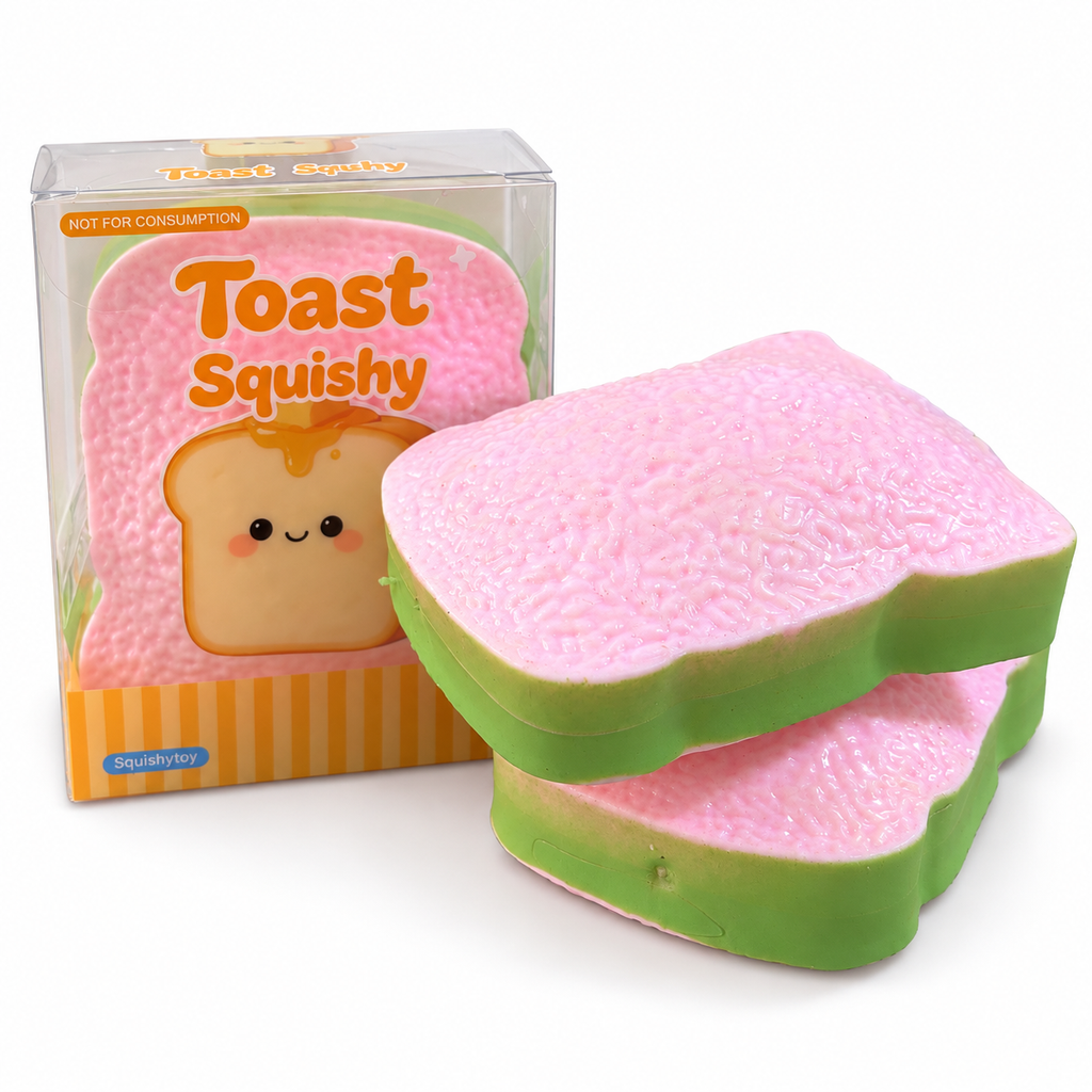 Crunchy Toast Block Squishy Stress Relief Toy: Toast