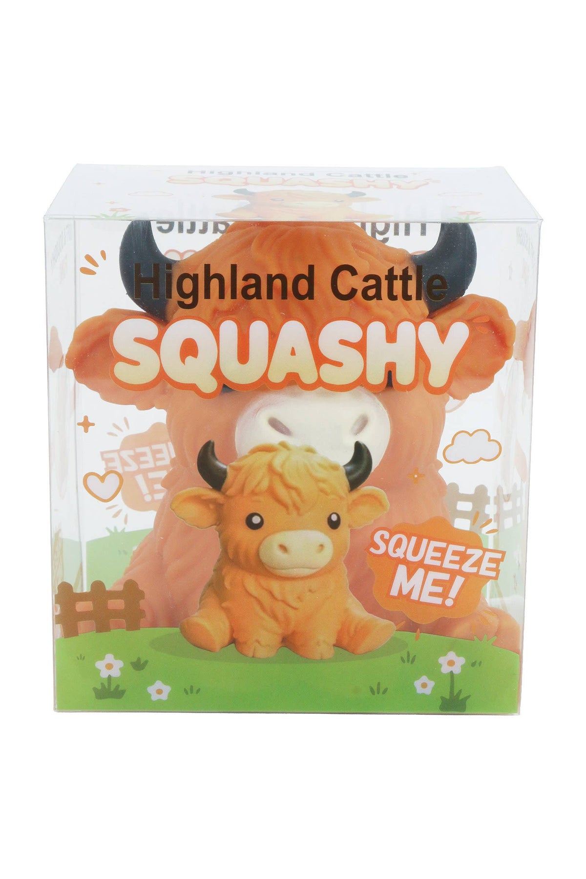 JUMBO 6 Inch Highland Cow Fluffy Slime Filled TPR Squishy: ORANGE / ONE SIZE