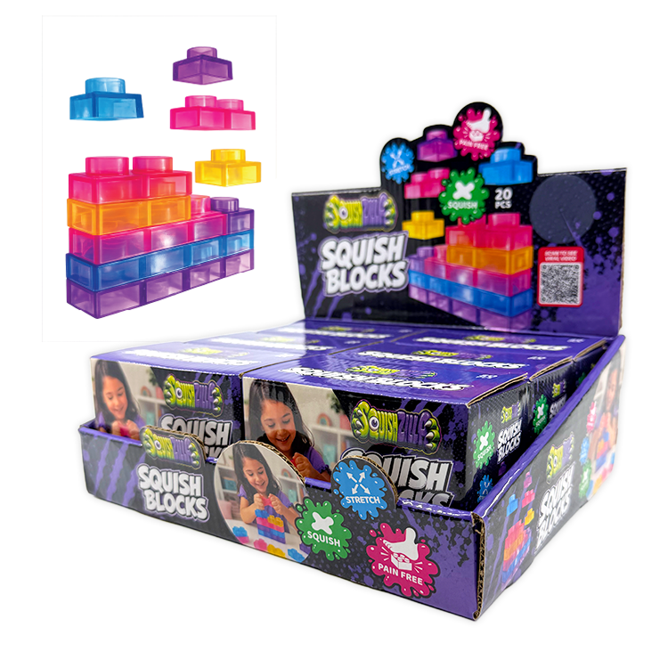 Fun Doh Squish Blocks Building Fidget Sensory Toy- 6/Display: Wholesale Price