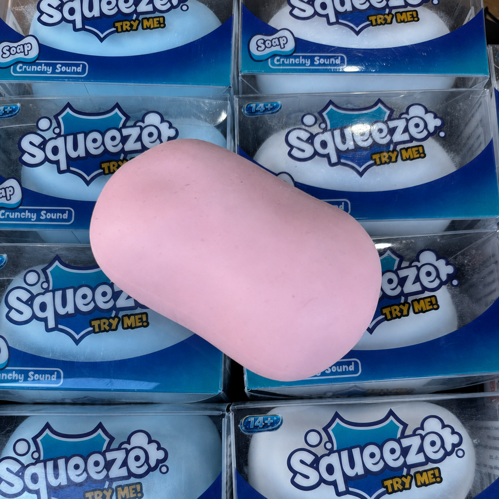 Crunchy Block Soap Squishy Stress Toy: Blue