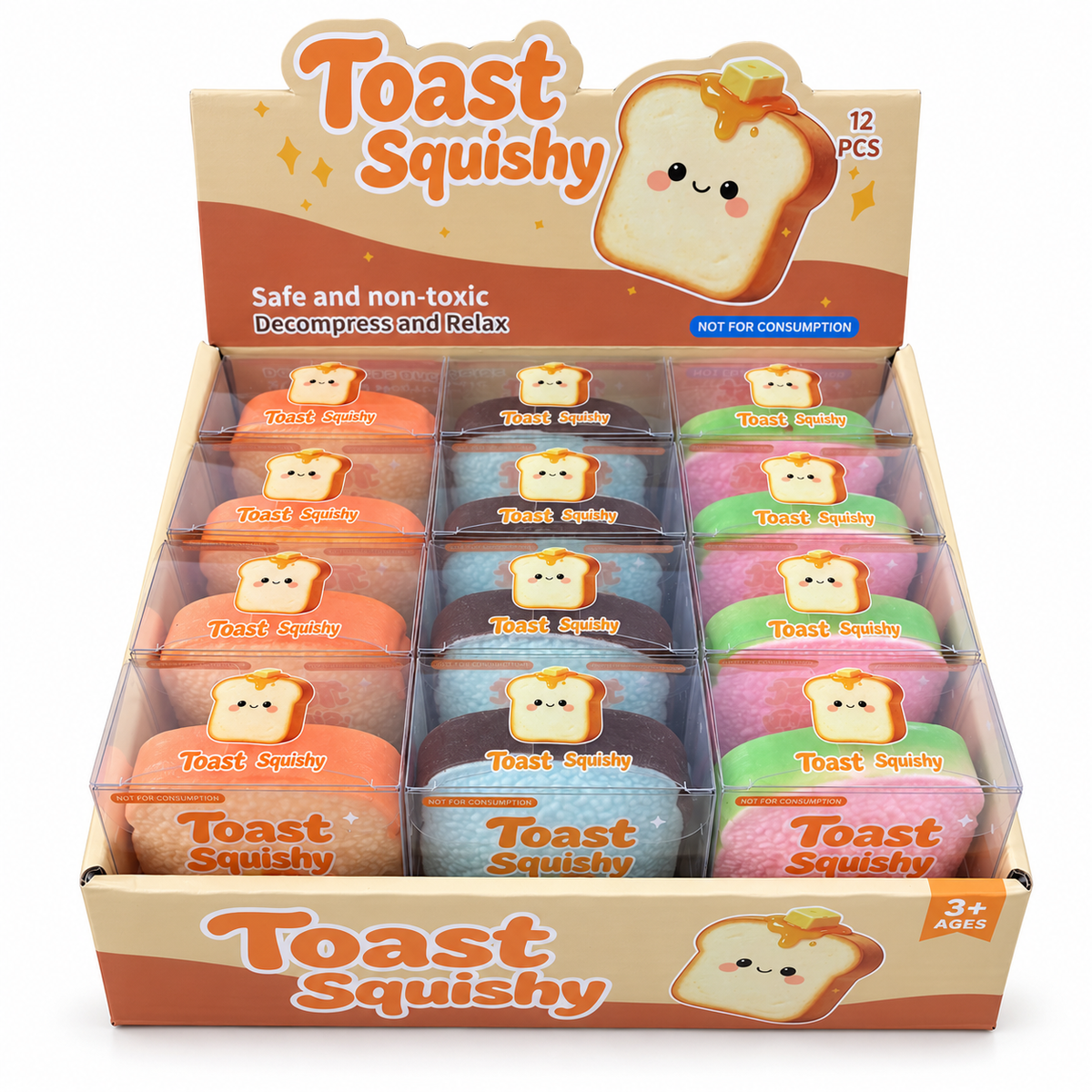 Crunchy Toast Block Squishy Stress Relief Toy: Toast