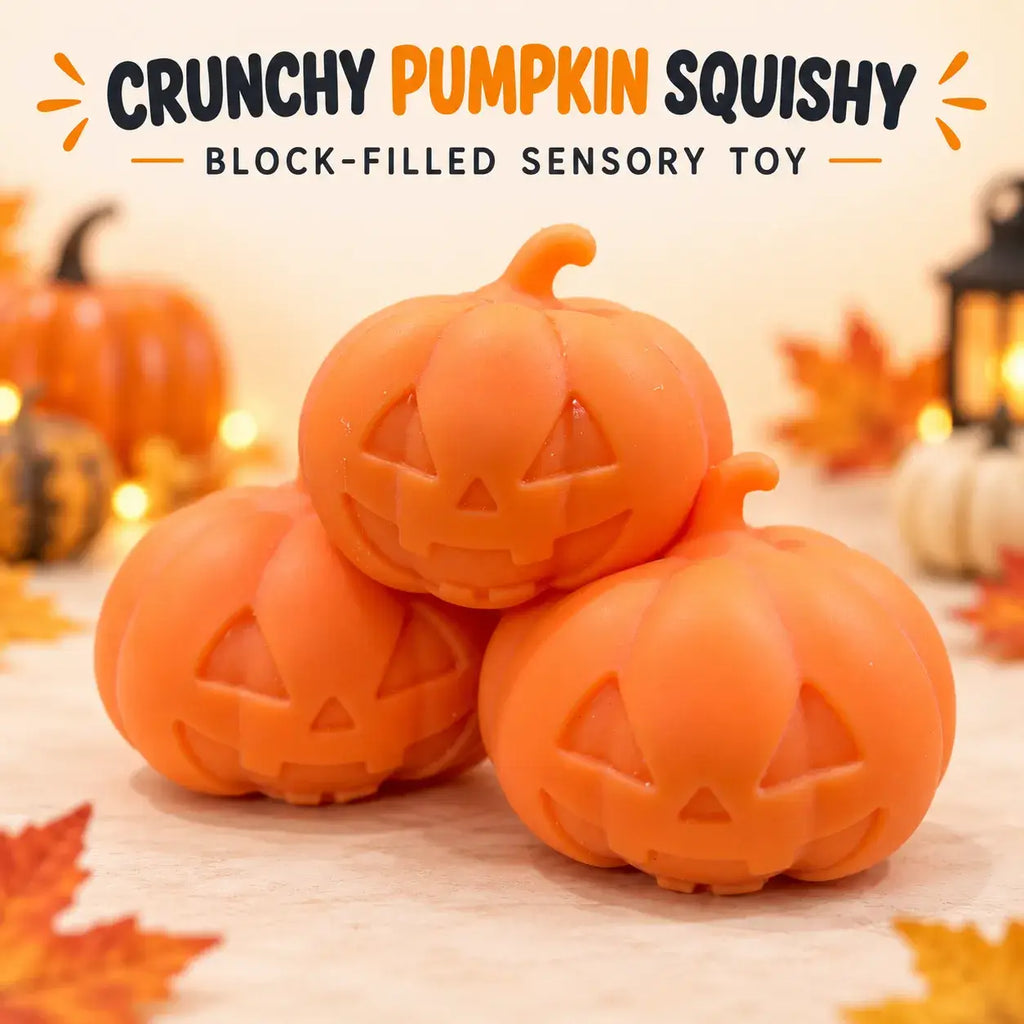 Halloween Crunchy Pumpkin Block Squishy Toy: Pumpkin