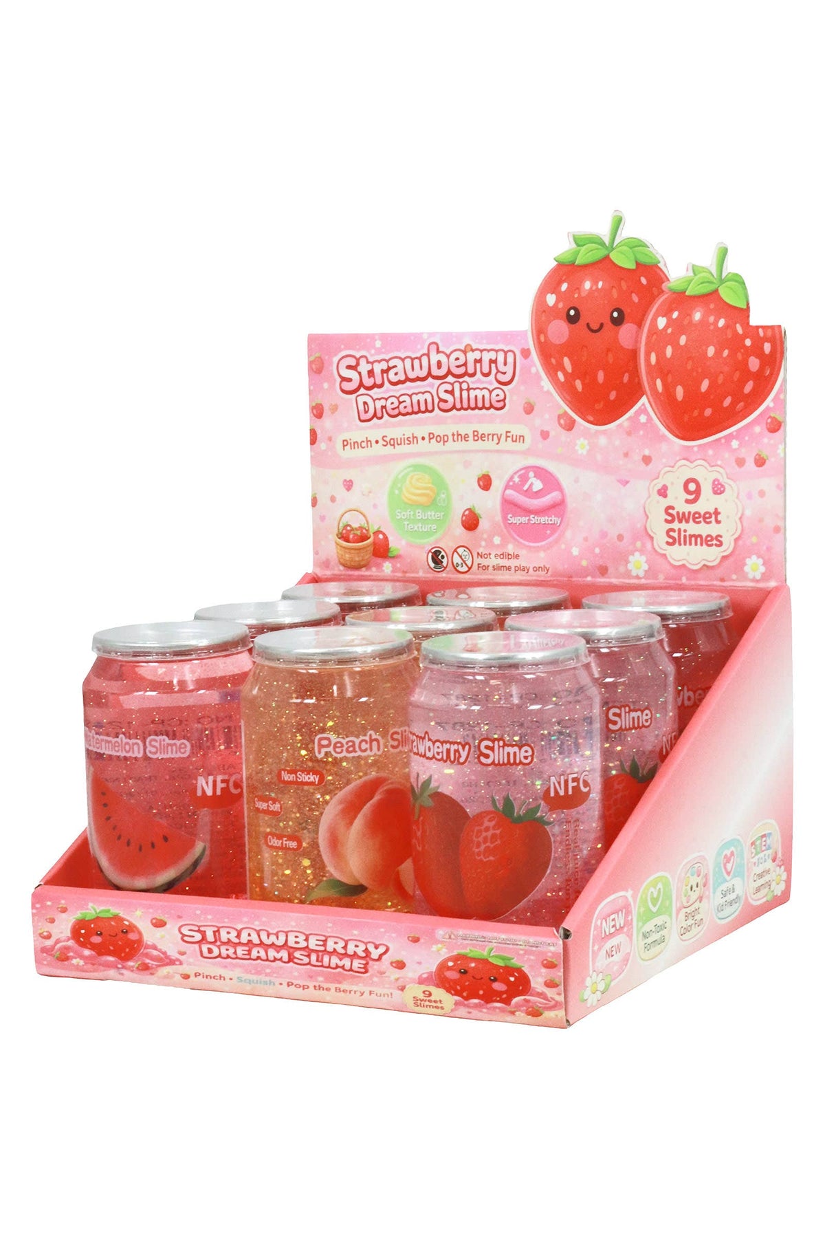 Sparkling Pink Fruit Variety Soda Can Glitter Slime: ASSORTED / ONE SIZE