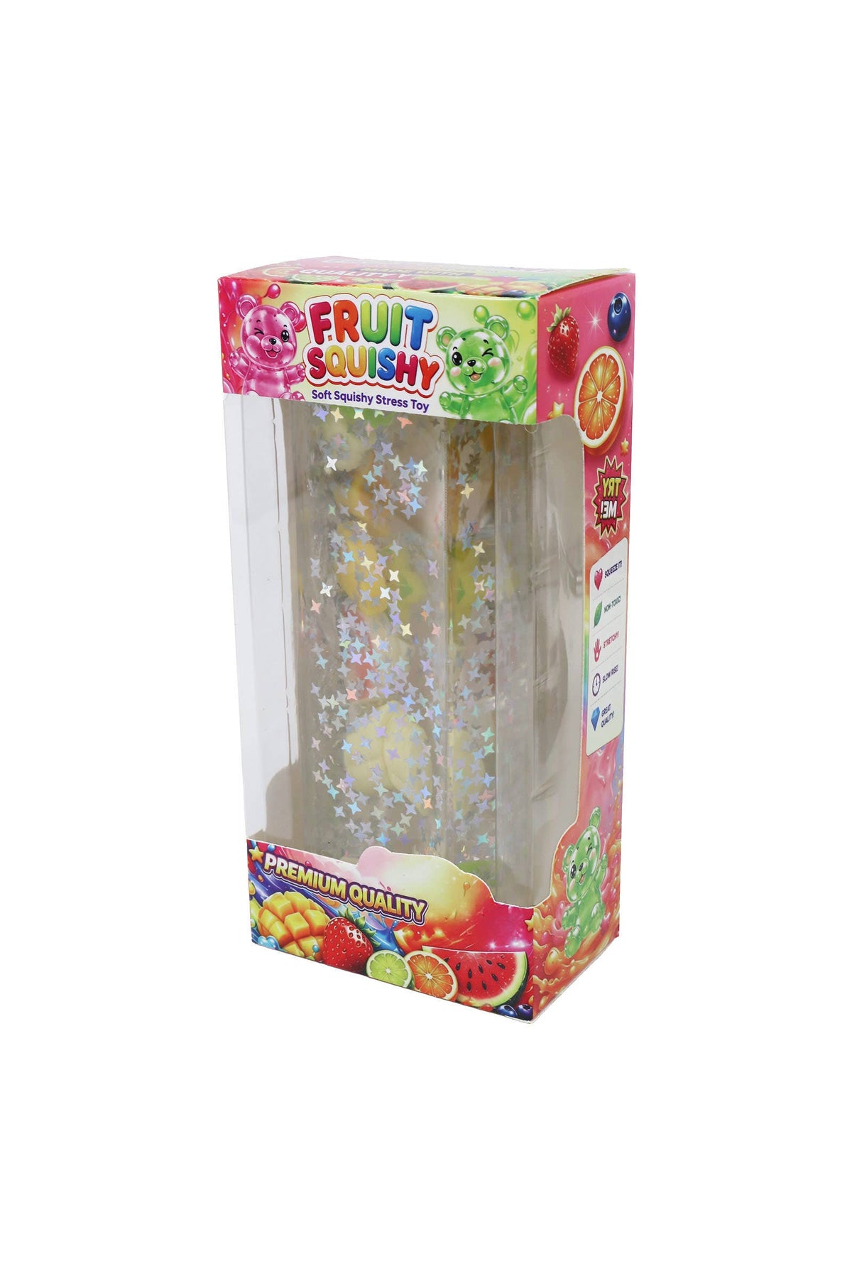Glittery Fruit Butter Coconut Oil Jelly Zero Rebound Squishy: ASSORTED / ONE SIZE