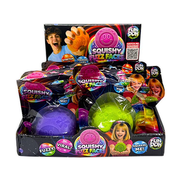 Fun Doh Fuzzy Face Squishy Sensory Toy Variety - 12/Display: Wholesale Price