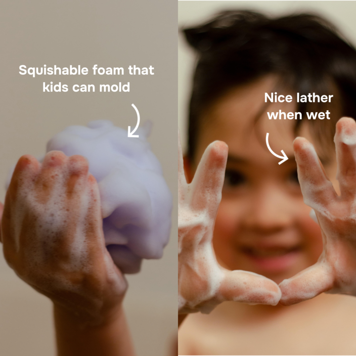Dojo Kids Squishy Foam Soap, Gentle Ingredients, Bath Toy: Spring Cotton
