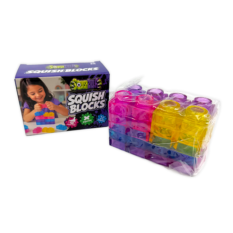 Fun Doh Squish Blocks Building Fidget Sensory Toy- 6/Display: Wholesale Price