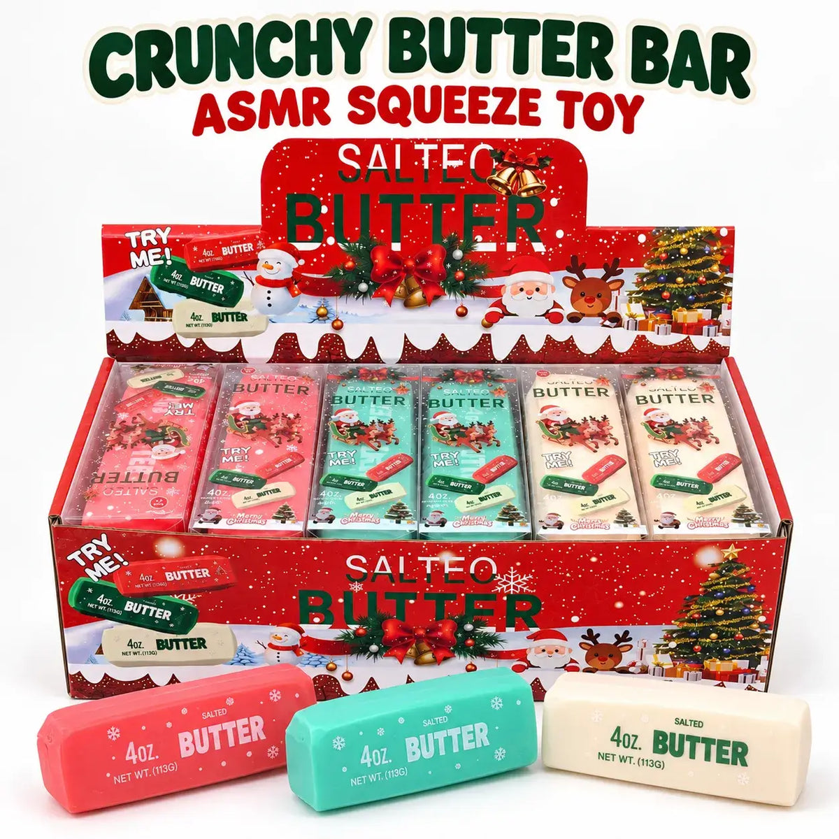Christmas Crunchy Butter Bar ASMR Squishy Stress Toy: Random