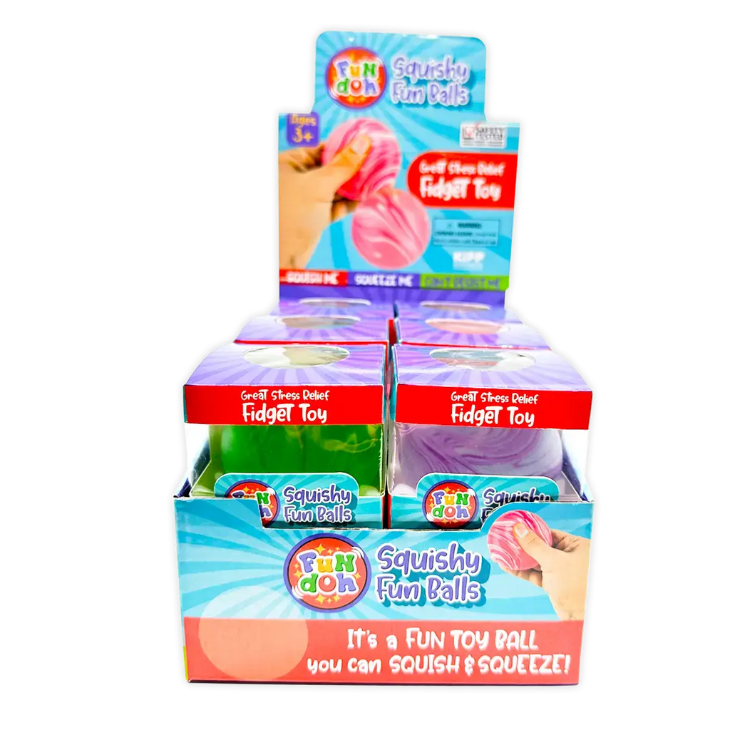 Fun Doh Squishy Fun Fidget Ball Boxed Assortment- 12/Display: Wholesale Price