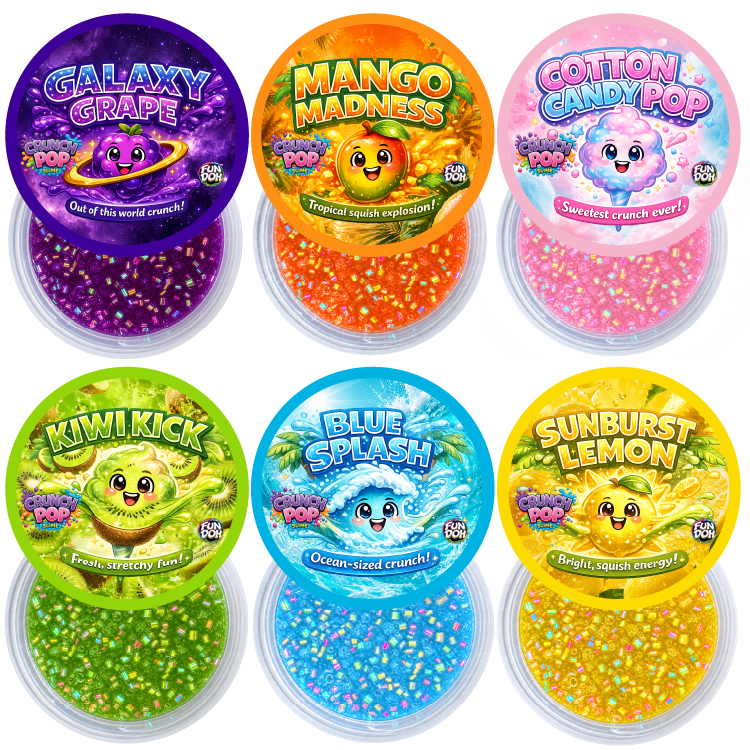 Fun Doh Crunch Pop Color Sensory Squishy Slime - 12/Display: Wholesale Price