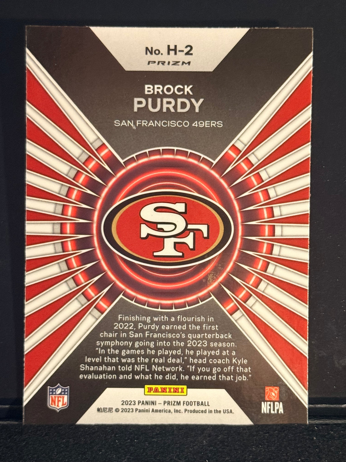 2023 PANINI PRIZM HYPE SILVER DISCO NO HUDDLE #H-2 BROCK PURDY 49ERS