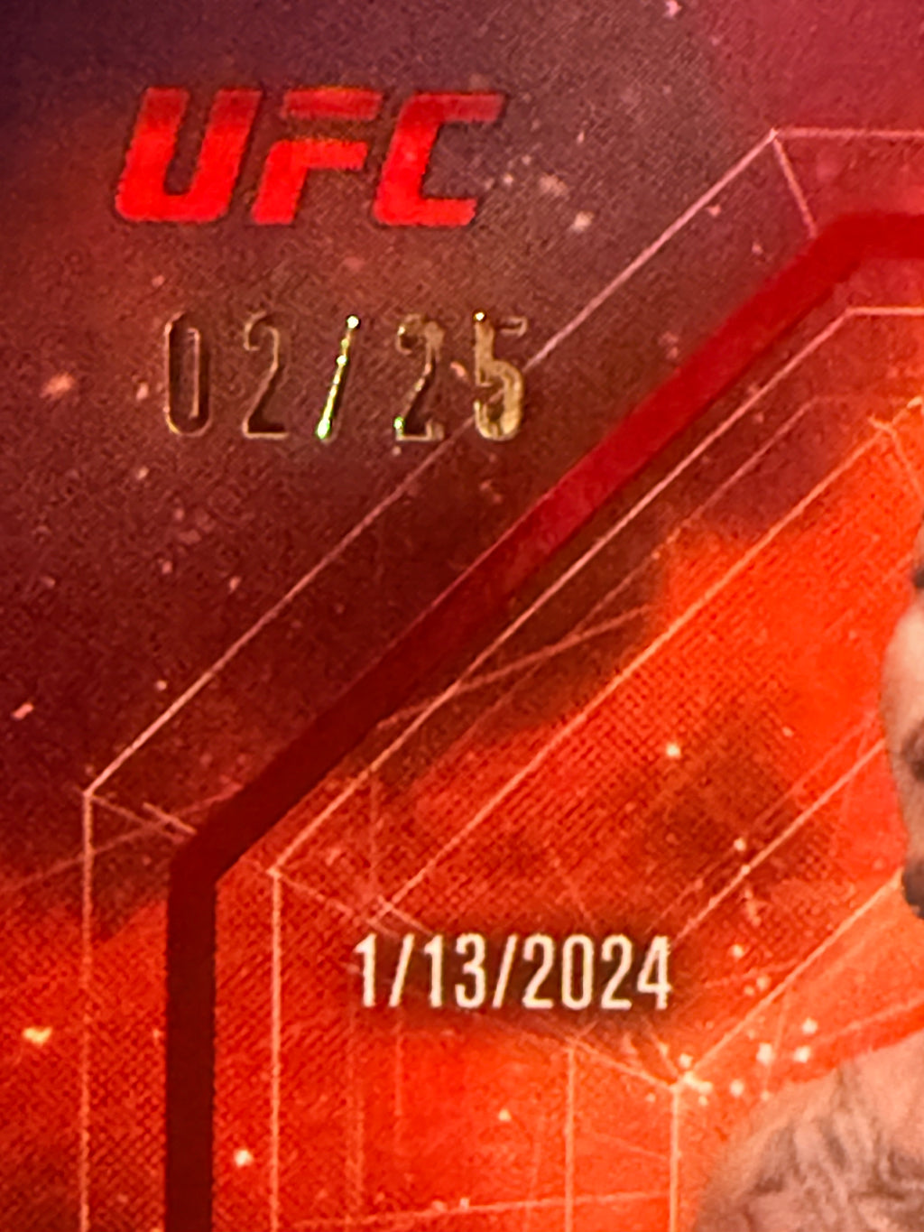 2025 TOPPS KNOCKOUT UFC INSTANT ARRIVAL BLACK #IA-10 JOSHUA VAN #/25