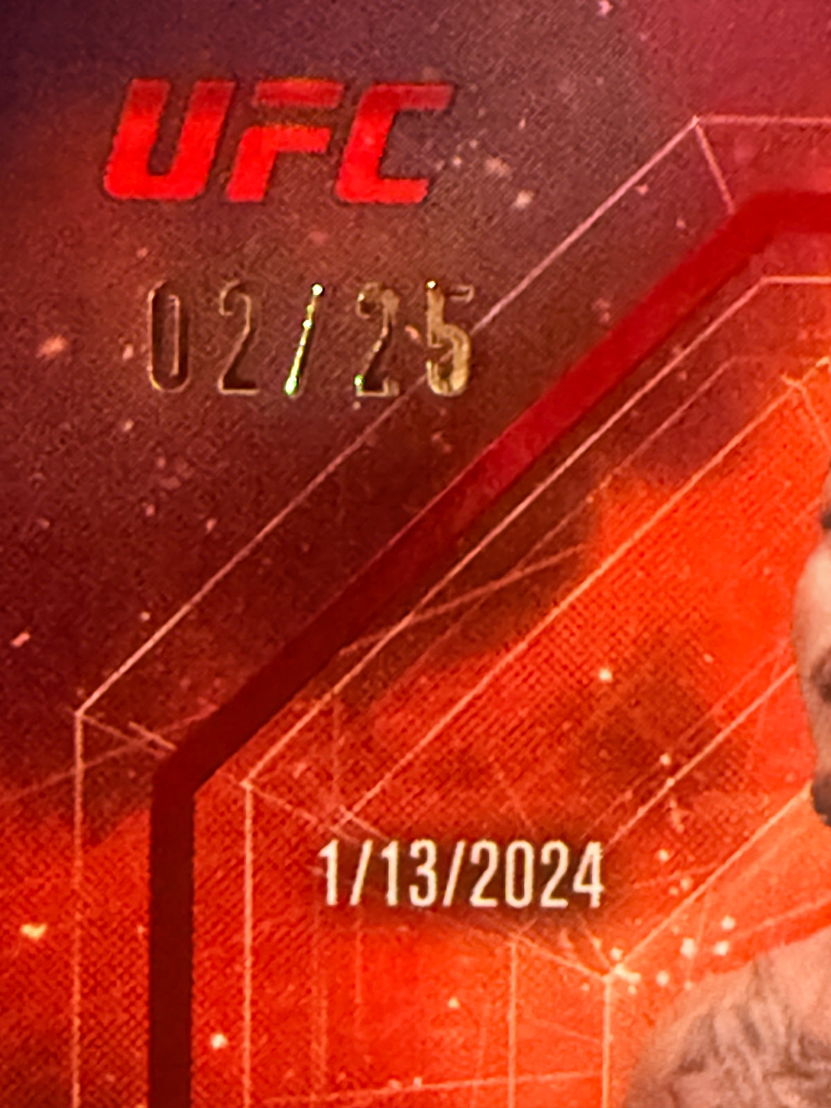 2025 TOPPS KNOCKOUT UFC INSTANT ARRIVAL BLACK #IA-10 JOSHUA VAN #/25