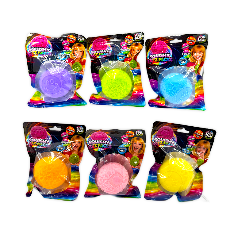 Fun Doh Fuzzy Face Squishy Sensory Toy Variety - 12/Display: Wholesale Price