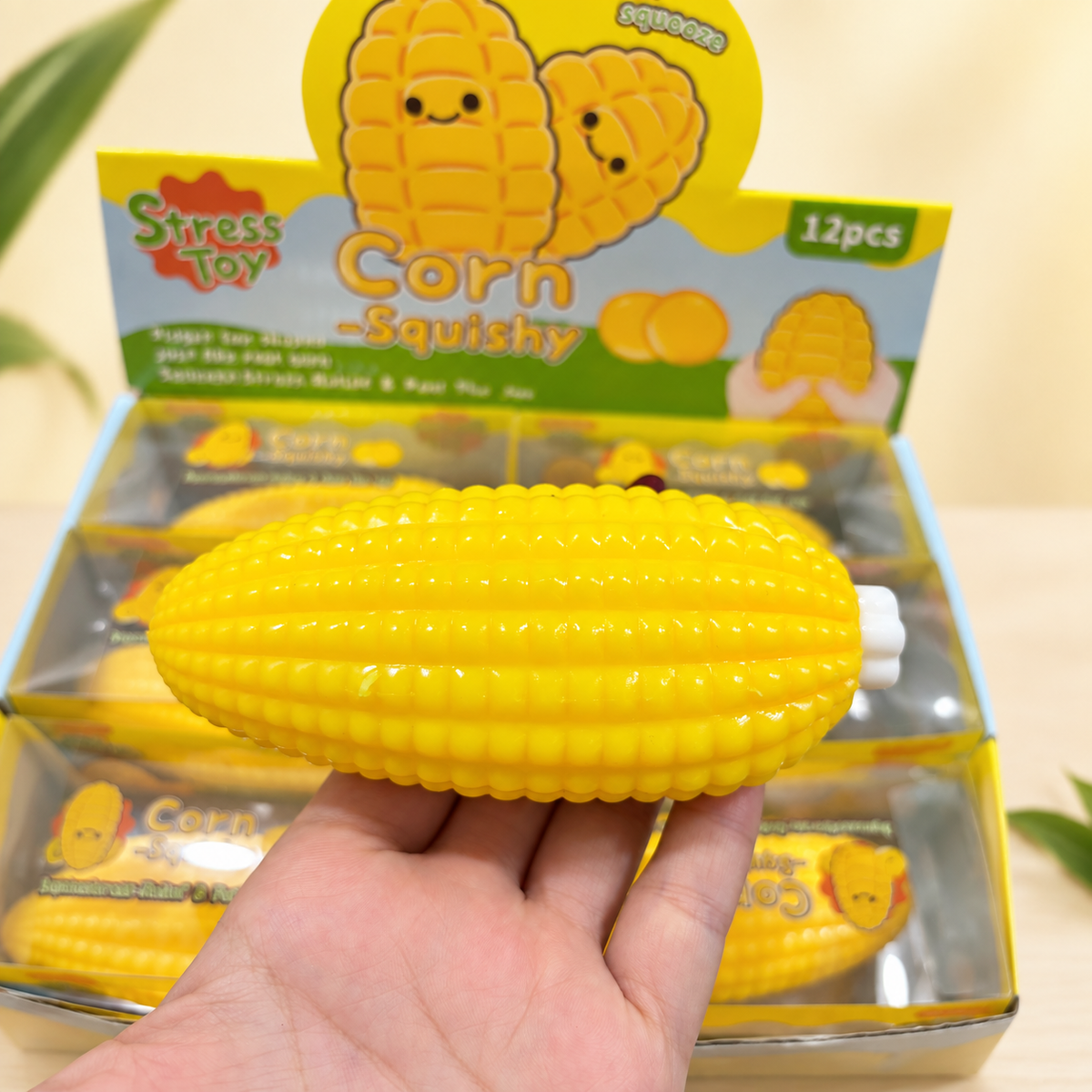 Crunchy Block-Filled Corn Squishy Toy: Corn