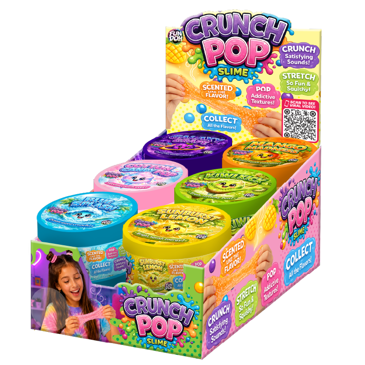 Fun Doh Crunch Pop Color Sensory Squishy Slime - 12/Display: Wholesale Price