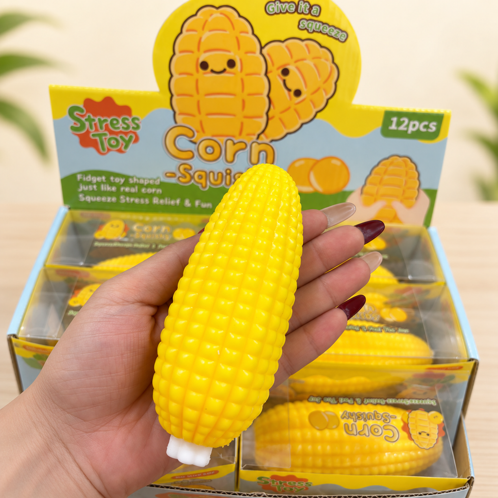Crunchy Block-Filled Corn Squishy Toy: Corn