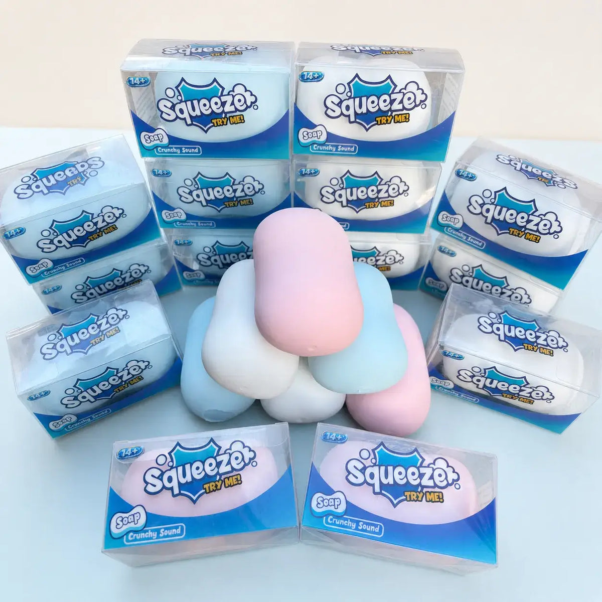 Crunchy Block Soap Squishy Stress Toy: Blue