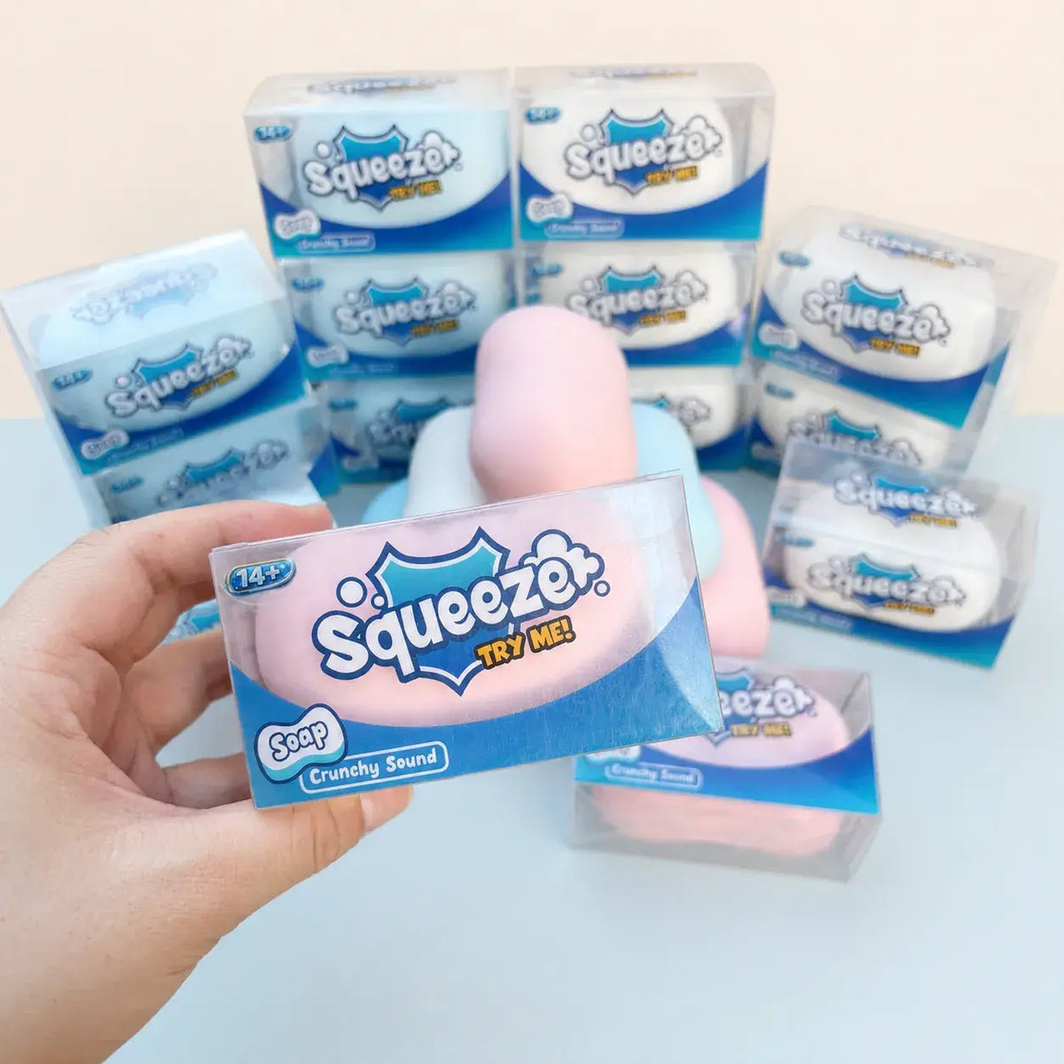 Crunchy Block Soap Squishy Stress Toy: Blue