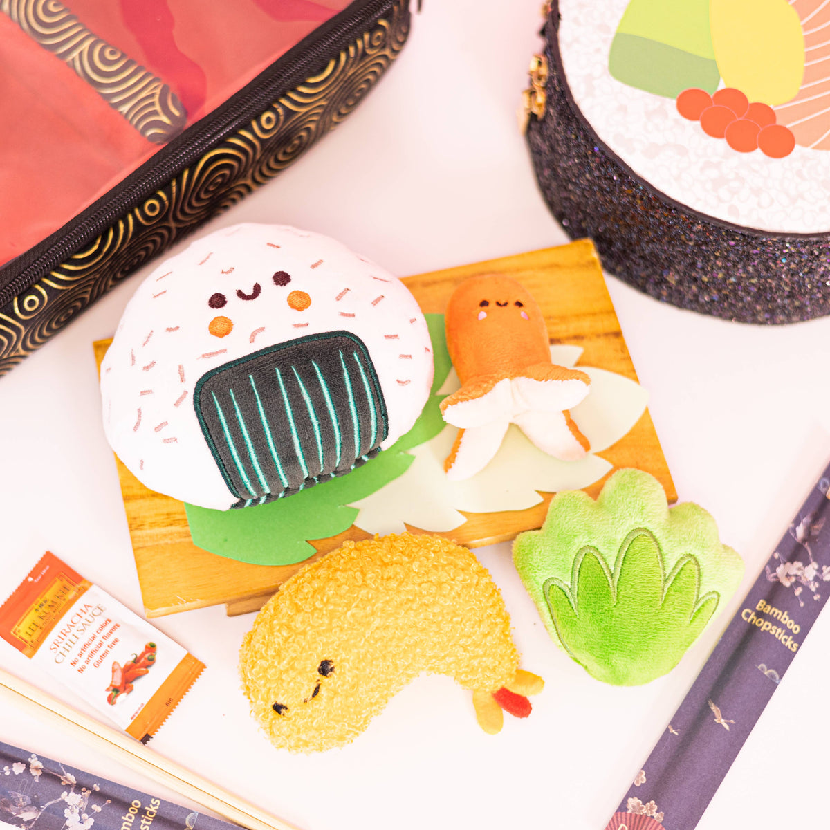 Mini Plushies - Japanese Bento Box (5-Pc Set)