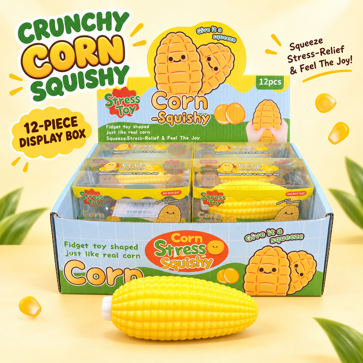 Crunchy Block-Filled Corn Squishy Toy: Corn