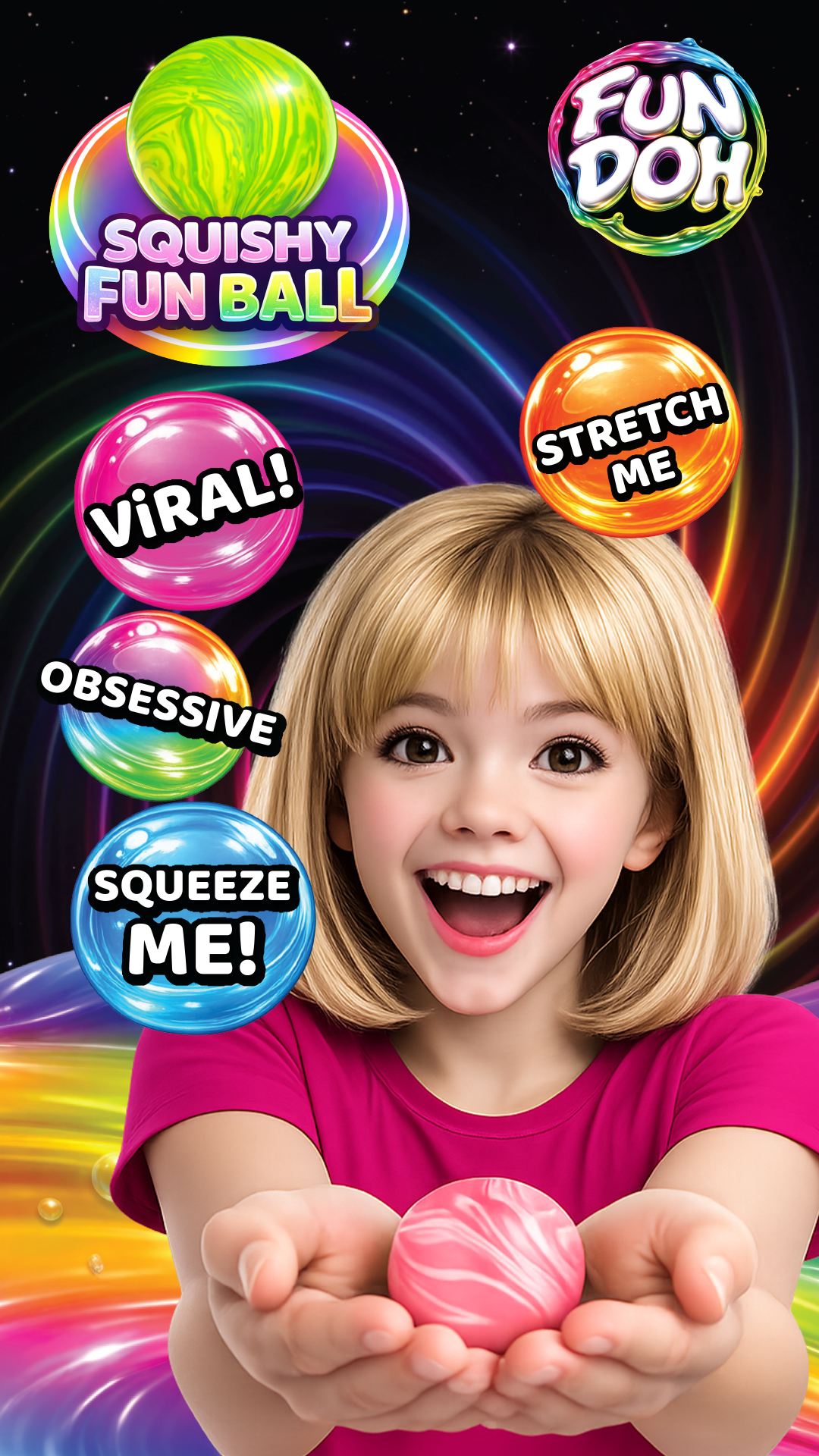 Fun Doh Squishy Fun Fidget Ball Boxed Assortment- 12/Display: Wholesale Price