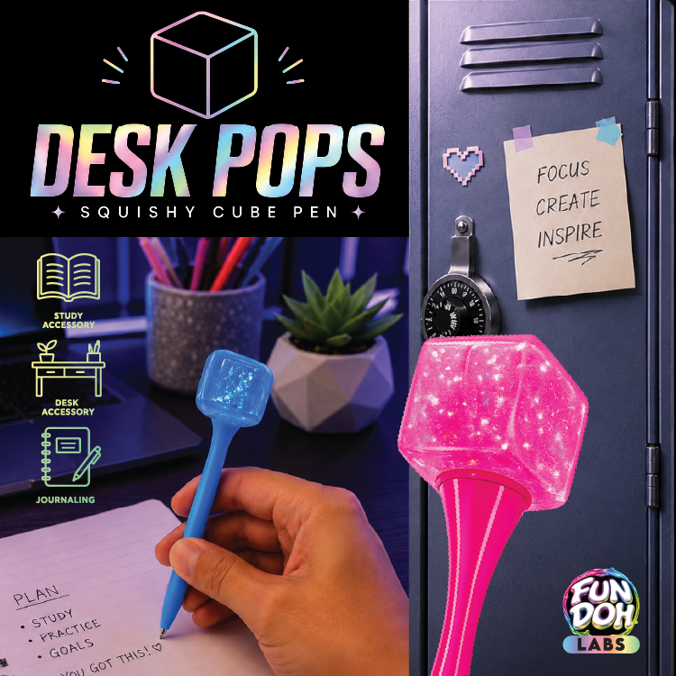Fun Doh Squishy Cube Toy Pen Assortment - 12/Display: Wholesale Price