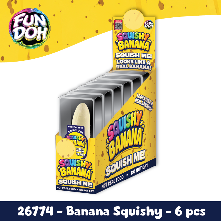 Fun Doh Banana Squishy Stress Relief Toy - 6/Display: Wholesale Price
