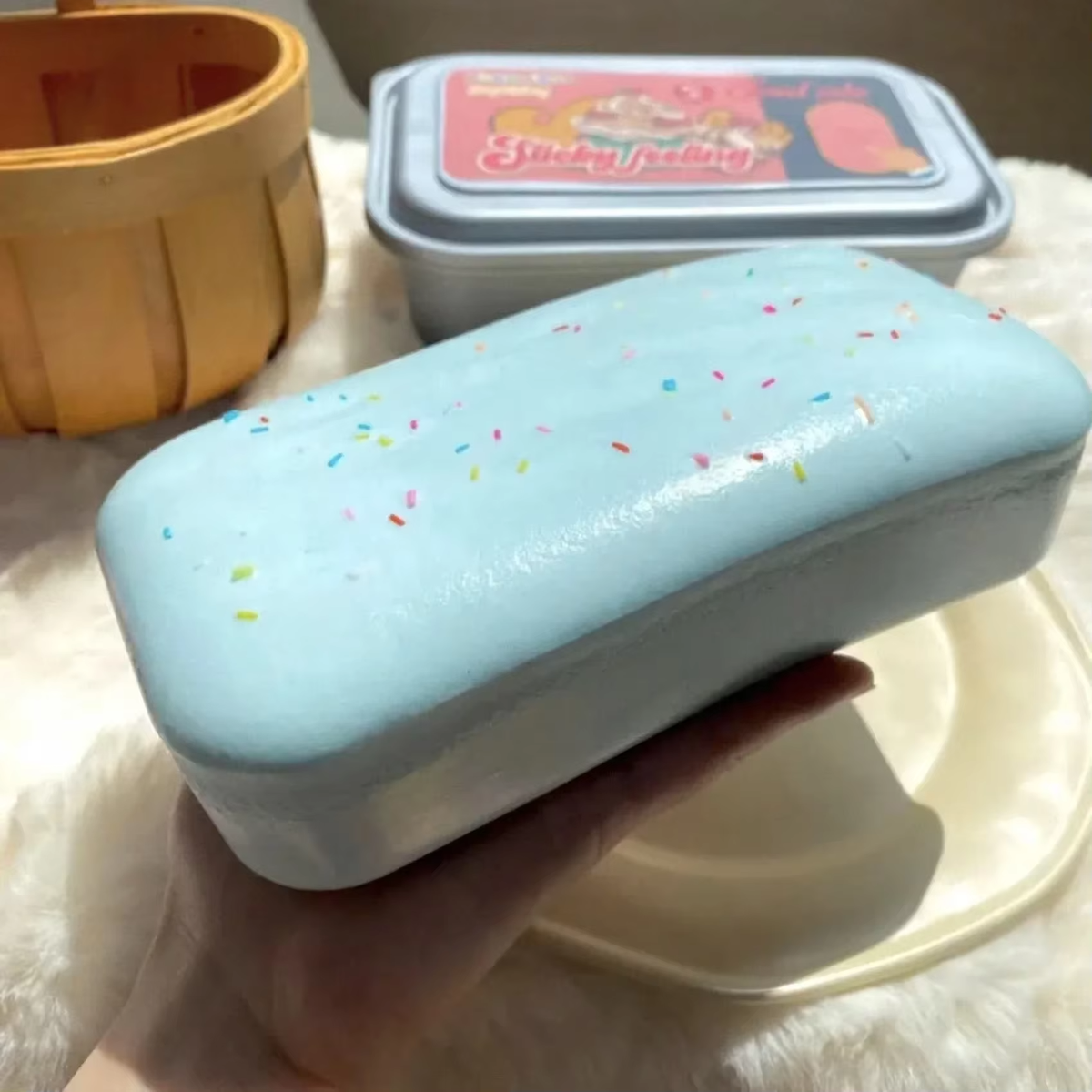 Sticky Box Cake Squishy Toy For Kids - Assorted