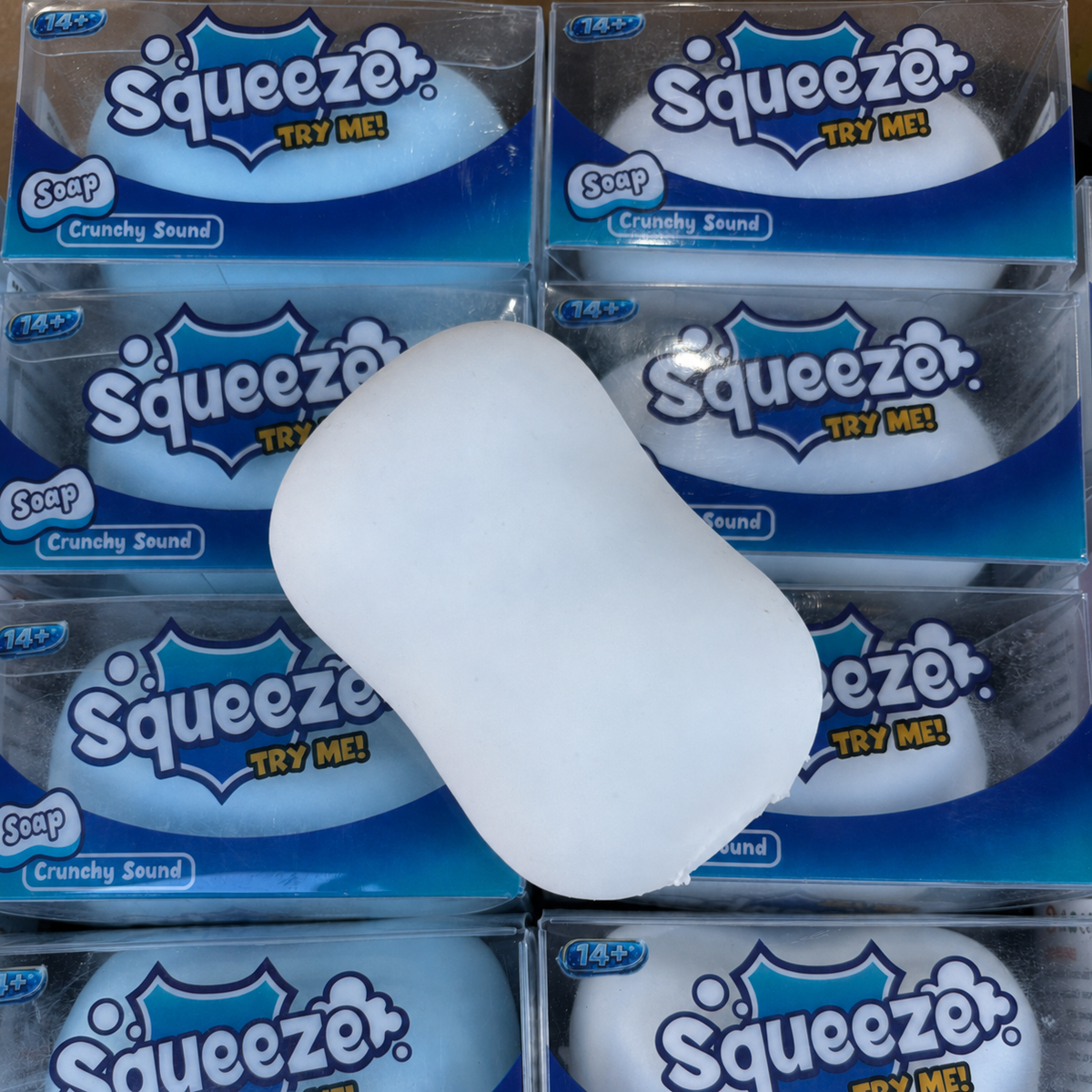 Crunchy Block Soap Squishy Stress Toy: Blue