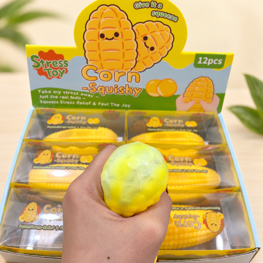 Crunchy Block-Filled Corn Squishy Toy: Corn